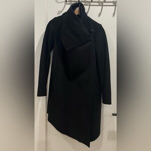 Like new worn once all saints city monument wool drape coat black sz xxs 00